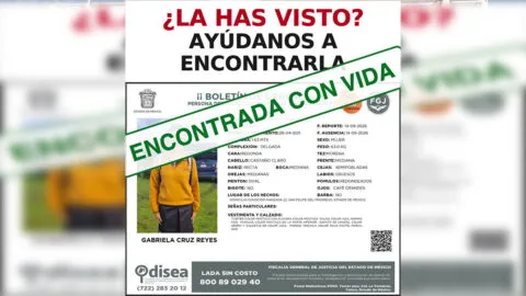 Localizan a Gabriela Cruz Reyes, adolescente de 15 años desaparecida en Edomex