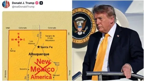 FOTO. Así es el mapa de Trump: cambia el nombre del Golfo de México, el lago Ontario y va por Nuevo México