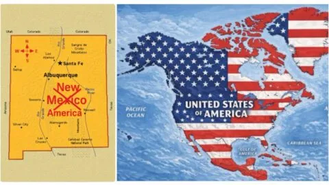 FOTO. Así es el mapa de Trump: cambia el nombre del Golfo de México, el lago Ontario y va por Nuevo México