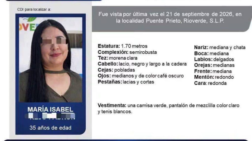 María Isabel Trejo fue localizada sin vida tras ser reportada como desaparecida en Rioverde, San Luis Potosí.
