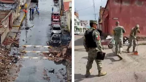 Concluyen labores de remoción de escombros tras ataque con coche bomba en Ojocaliente, Zacatecas