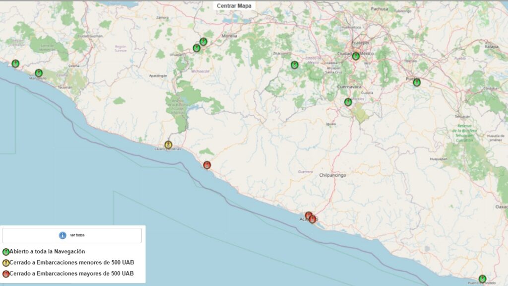 Foto: Estado operacional de los Puertos Mexicanos