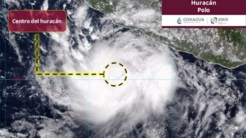 Polo se intensifica y ya es huracán categoría 1; provocará lluvias, viento, oleaje y mar de fondo en estos estados