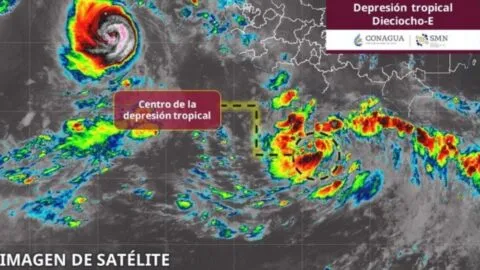 Se forma la depresión tropical Dieciocho-E; dejará lluvias y oleaje en estos estados