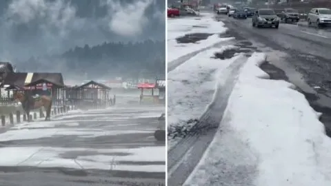 Imágenes: intensa granizada pinta de blanco La Marquesa, en Edomex