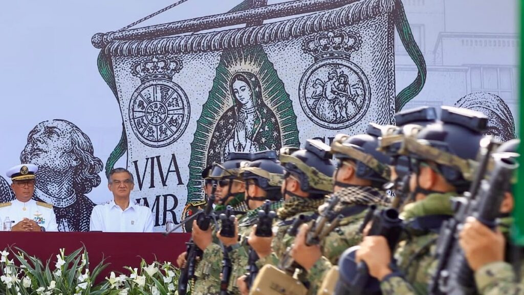 Desfile militar en Tamaulipas. Foto: Uno TV