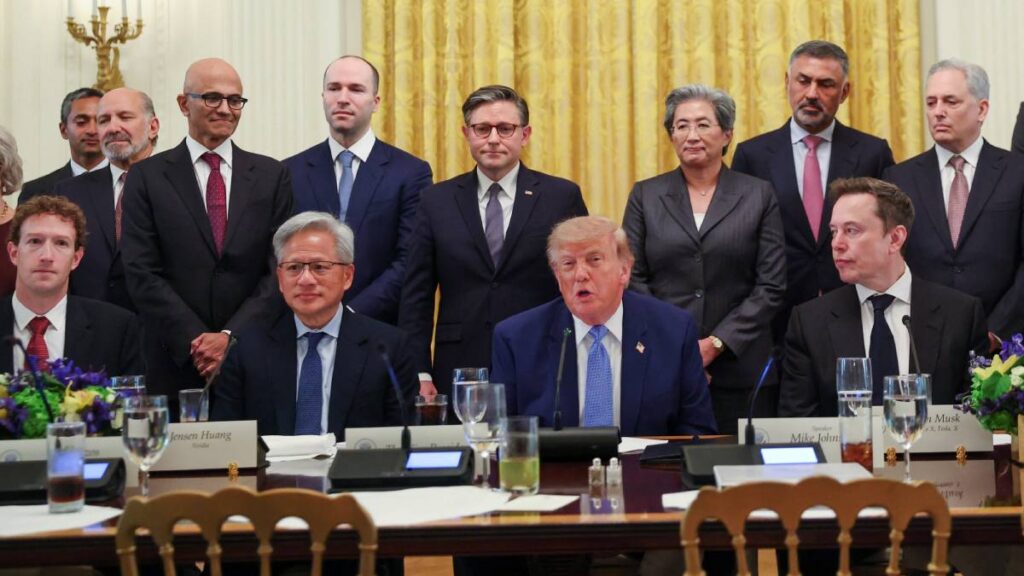 Reunión de líderes de IA con el presidente Donald Trump en la Casa Blanca