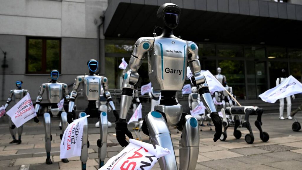 Manifestación de robots