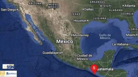 Sismo de magnitud 5.5 sacude Chiapas este miércoles; epicentro al sur de Huixtla