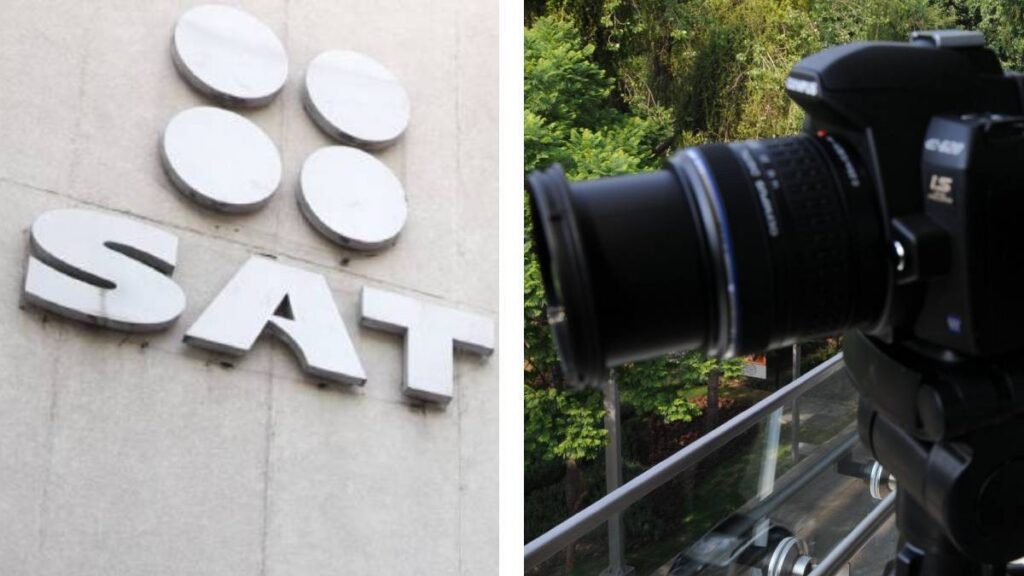 Oficinas del SAT y una cámara de fotos