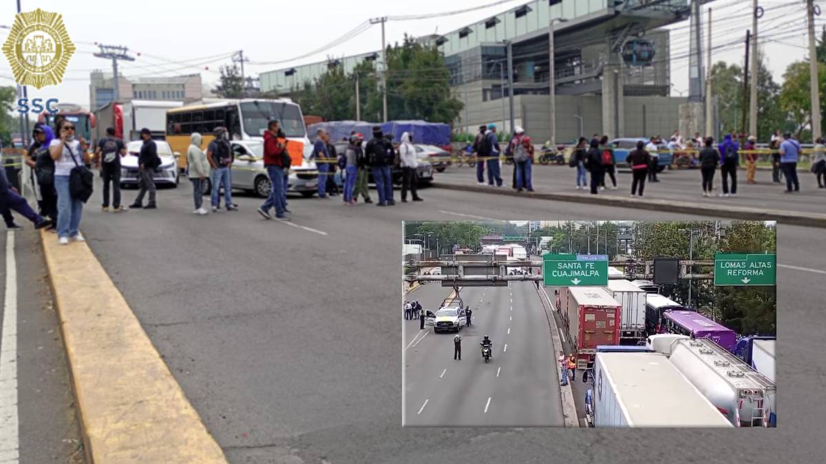 Expolicías federales bloquean Constituyentes, en CDMX; vialidad, afectada durante horas