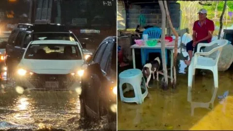 Huracán Simon y mar de fondo provocan intensas lluvias e inundaciones en Oaxaca