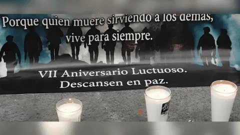 Familias recuerdan a los 13 policías caídos en Aguililla a siete años de la emboscada