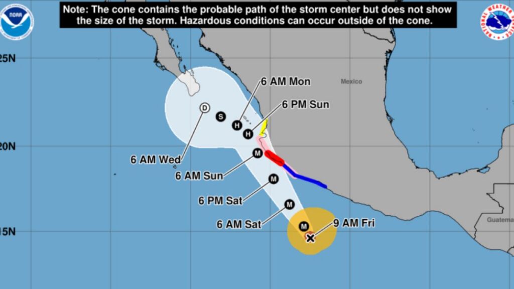 Pronóstico de Trudy NHC.