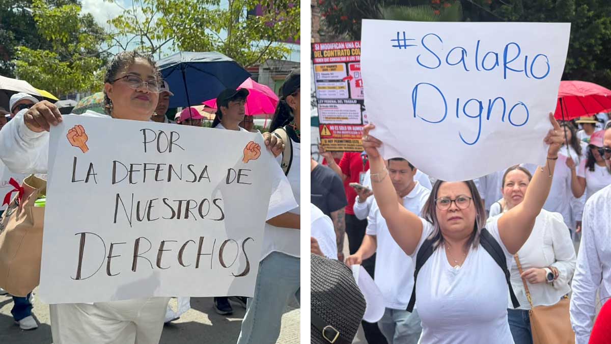 Trabajadores del IMSS protestan en Chiapas y Guanajuato por falta de insumos, medicinas y salario digno