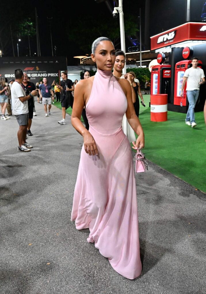 Kim Kardashian el sábado durante el GP de Singapur 2026.