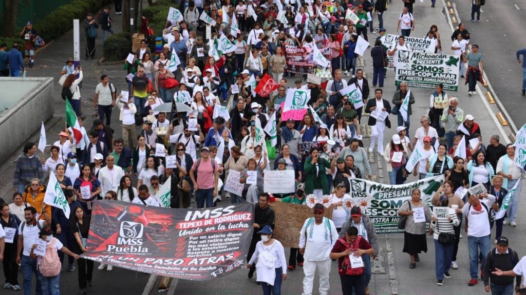 Este 30 de octubre se espera una megamarcha nacional de trabajadores del IMSS.