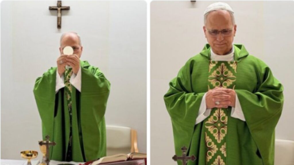 Papa León reaparece en misa desde el hospital. Foto Vatican News
