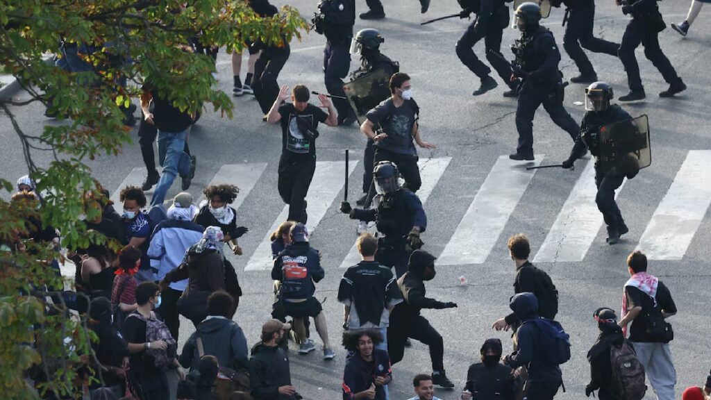 Protestas estudiantiles en Francia. Foto: Reuters