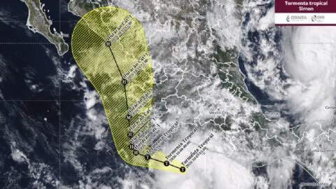 Se forma la tormenta tropical Simon; podría convertirse en huracán categoría 3 en los próximos días