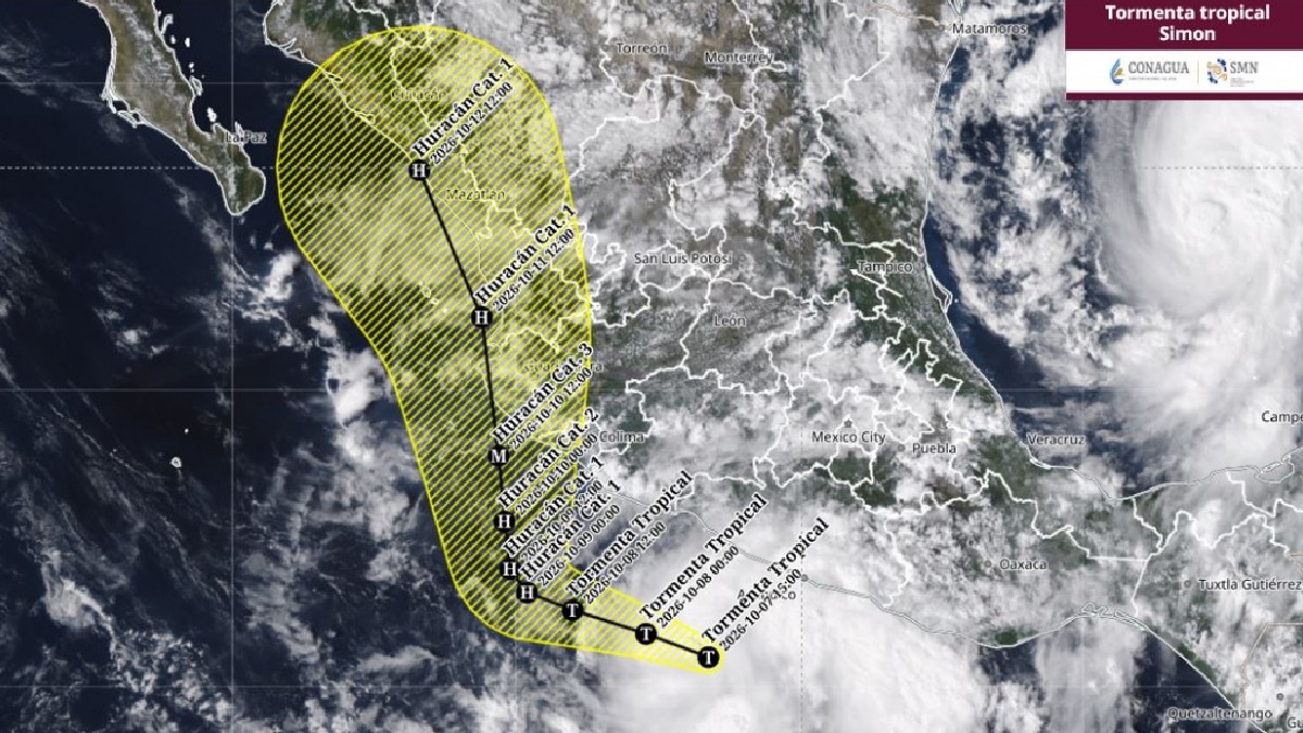 Se forma la tormenta tropical Simon; podría convertirse en huracán categoría 3 en los próximos días