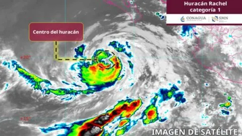 Huracán Rachel pierde fuerza: baja a categoría 1 y se aleja de México