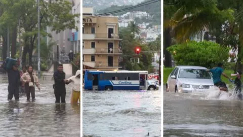 Inundaciones, deslaves y daños: primeras afectaciones del huracán Simon en el Pacífico mexicano