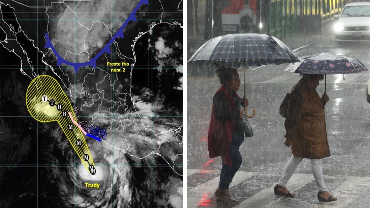 ¡Alerta por lluvias! Huracán Trudy y frente frío 2 azotarán México este fin de semana