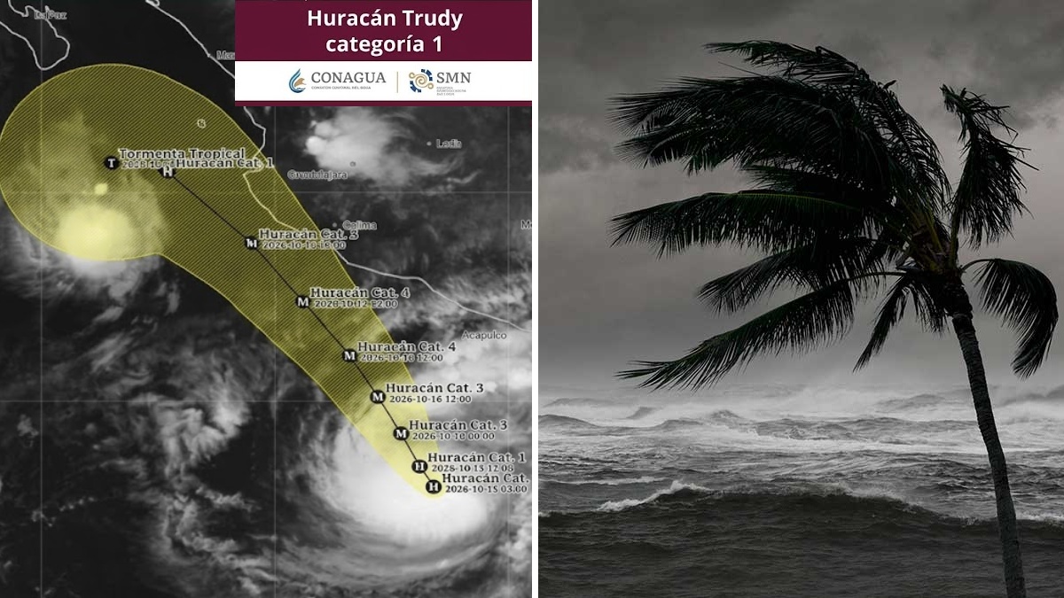 Huracán "Trudy" rozará las costas del Pacífico mexicano este fin de semana: SMN advierte por rápida intensificación