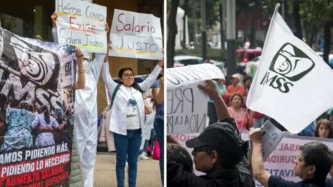 Trabajadores del IMSS llevarán sus protestas a Palacio Nacional y preparan marcha para el miércoles