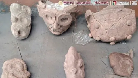 Aseguran 6 piezas arqueológicas de Veracruz que serían enviadas a Gran Bretaña