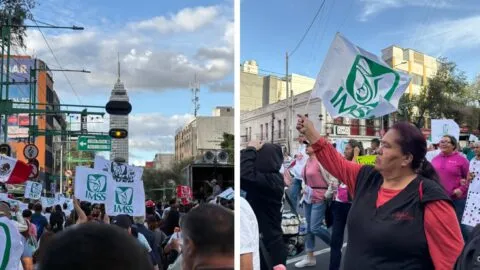 Marcha del IMSS, EN VIVO: Trabajadores avanzan por Eje Central camino al Zócalo Capitalino