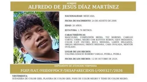 Rastrean celular de joven desaparecido en Puebla y lo encuentran muerto