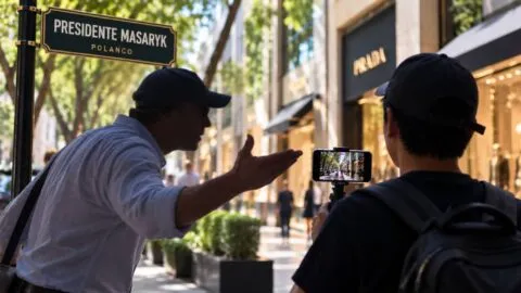 Video: extranjero interrumpe a creador de contenido y le exige hablar en inglés en Polanco