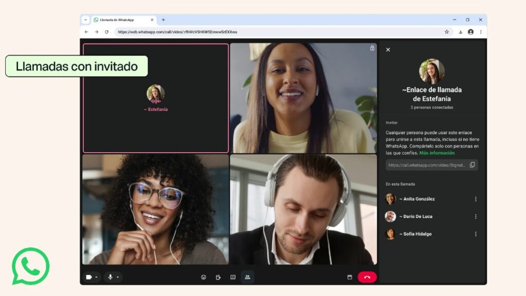 ¿Tus amigos no usan WhatsApp? Ya puedes invitarlos a una llamada gratis y sin límite