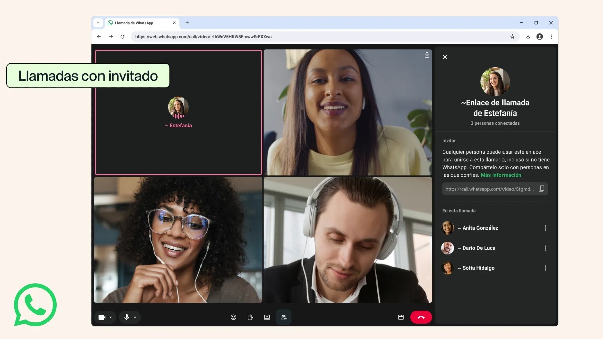 ¿Tus amigos no usan WhatsApp? Ya puedes invitarlos a una llamada gratis y sin límite