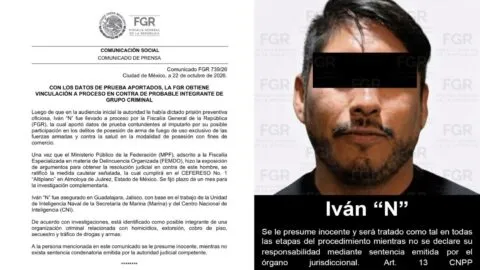 Vinculan a proceso a Iván “N”, presunto líder de los “Cromos” ligados al CJNG